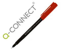 Q-connect Rotulador Punta Fibra Super Fina Redonda 0.5 mm Permanente Color Rojo