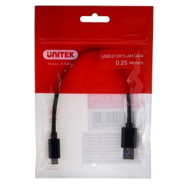 Unitek Cable USB 3.1 Tipo A a Tipo C M-M 0,25 m