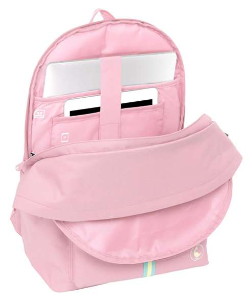 El Ganso Basics Mochila Doble para Portátil 15,6" + USB, Rosa, 31x44x18 cm