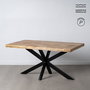 Mesa Comedor Natural-Negro Madera-Hierro 160 X 90 X 79 cm