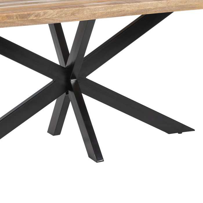 Mesa Comedor Natural-Negro Madera-Hierro 160 X 90 X 79 cm