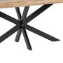 Mesa Comedor Natural-Negro Madera-Hierro 160 X 90 X 79 cm