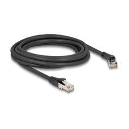 DeLOCK Cable de red RJ45 Cat.8.1 S/FTP 3m Negro con conector angulado 45°