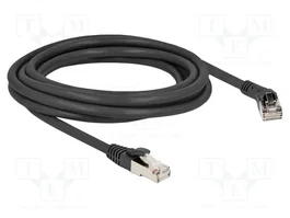 DeLOCK Cable de red RJ45 Cat.8.1 S/FTP 3m Negro con conector angulado 45°