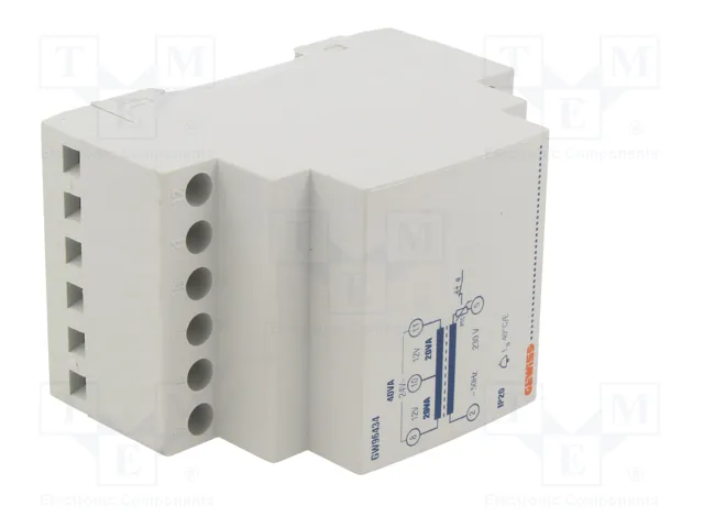 GEWISS Transformador de campana 40VA 230V AC a 12V/24V para raíl DIN