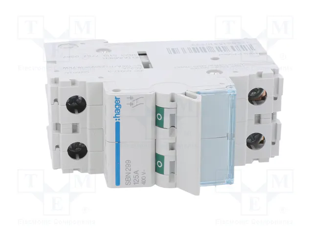HAGER Interruptor de aislamiento 125A 2 polos 400VAC HAGER Interruptor de aislamiento 125A 2 polos 400VAC