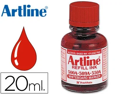 Artline Tinta Rotulador Pizarra Blanca 500a Recambio Rojo Bote 20 ml Artline Tinta Rotulador Pizarra Blanca 500a Recambio Rojo Bote 20 ml