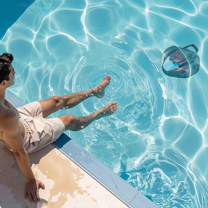Moovo 90 Robot Limpiafondos Inalámbrico para Piscinas hasta 80 m², Autonomía 90 Min, Batería Litio-ion