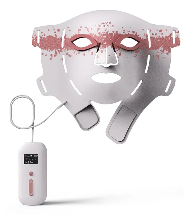 Renpho Artemis Blush E100B-1 Máscara Facial LED Blanco y Rosa