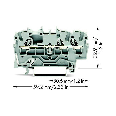 WAGO 2002-1301 Terminal de 3 conductores WAGO 2002-1301 Terminal de 3 conductores