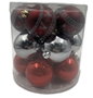 DKD Home Decor Set de 15 Bolas de Decoración Navideña Rojas y Plateadas de 8cm