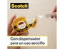 Scotch Cinta Adhesiva Doble Cara 33m x 19mm, 19 mm de Ancho, Transparente, para Montaje en Interiores