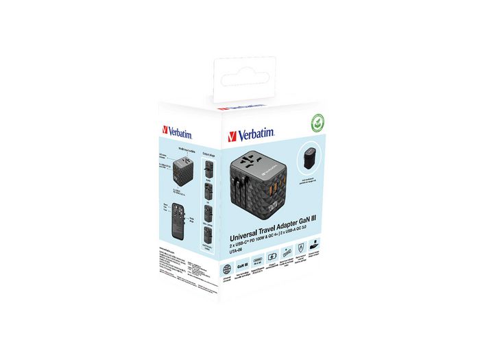 Verbatim UTA-06 Adaptador de Viaje Universal GaN III 100W