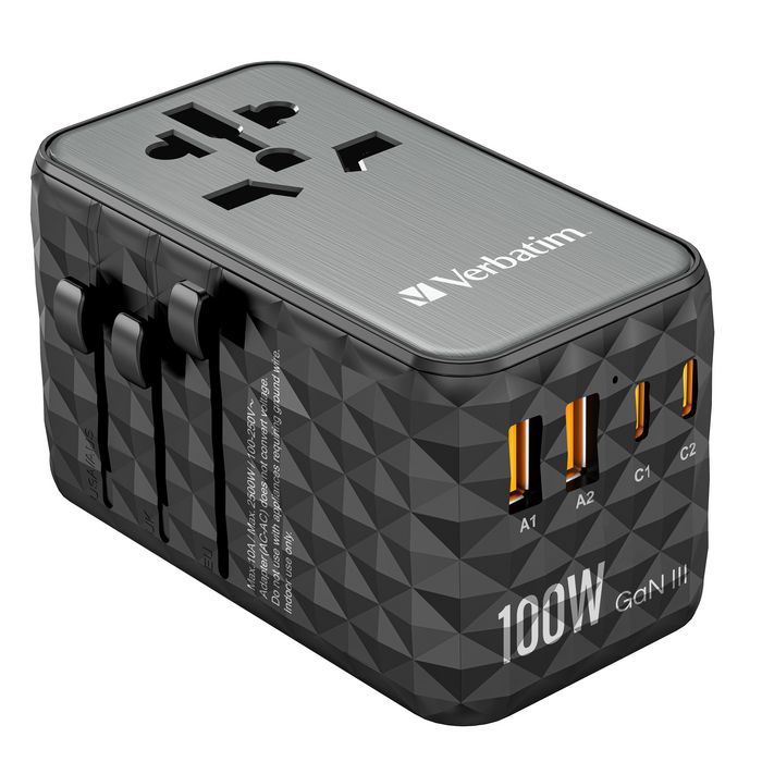 Verbatim UTA-06 Adaptador de Viaje Universal GaN III 100W