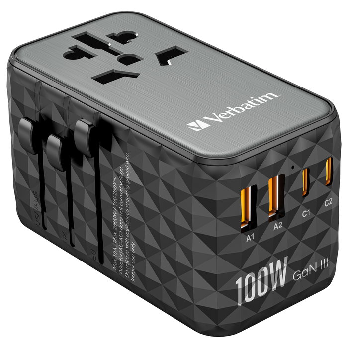 Verbatim UTA-06 Adaptador de Viaje Universal GaN III 100W