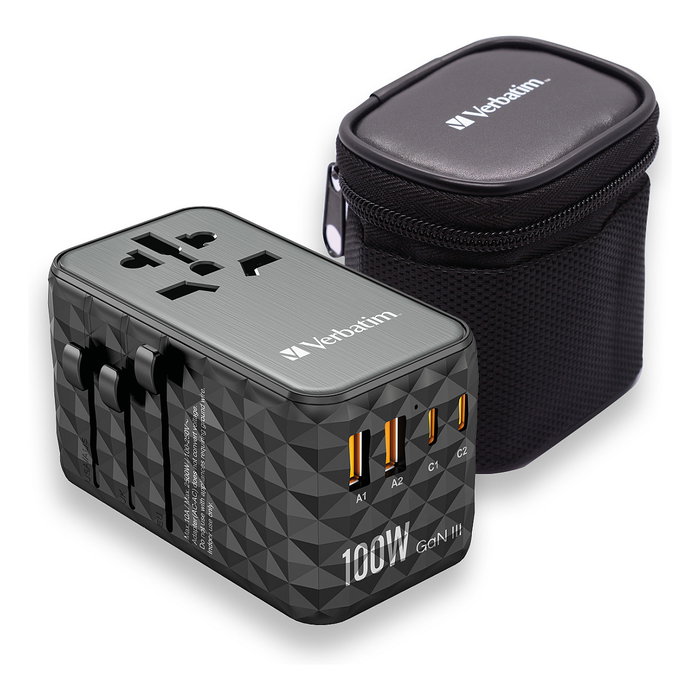 Verbatim UTA-06 Adaptador de Viaje Universal GaN III 100W