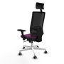 PIQUERAS Y CRESPO Silla de oficina Horna con mecanismo Sincro, Morado y Negro