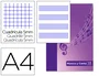 Oxford Bloc Música y Canto DIN A4 24 Hojas Pentagrama 2 mm + Cuadrícula 5 mm Papel 90 g/m2