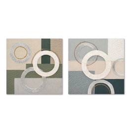 DKD Home Decor Cuadro Lienzo MDF Abstracto 80x80cm (Pack de 2)