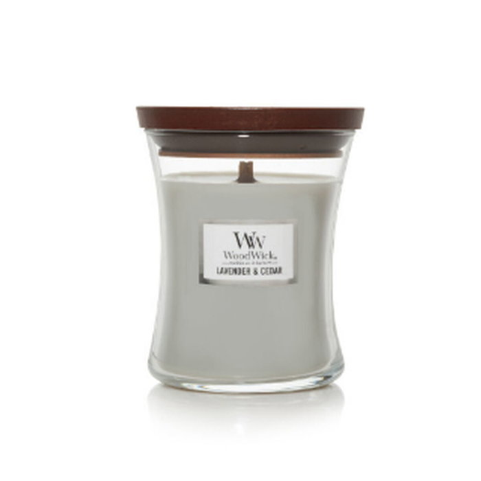 Woodwick Vela Aromática Medium Lavender & Cedar 377 g Woodwick Vela Aromática Medium Lavender & Cedar 377 g