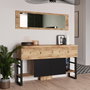 Hanah Home Ml26-A Consola Pino Atlántico Moderna Industrial 139x83.6x43.3 cm