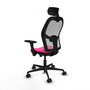 PIQUERAS Y CRESPO Silla de oficina Jorquera con mecanismo Sincro/Traslack, Rosa y Gris