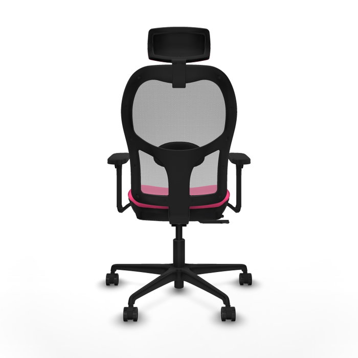 PIQUERAS Y CRESPO Silla de oficina Jorquera con mecanismo Sincro/Traslack, Rosa y Gris