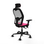 PIQUERAS Y CRESPO Silla de oficina Jorquera con mecanismo Sincro/Traslack, Rosa y Gris