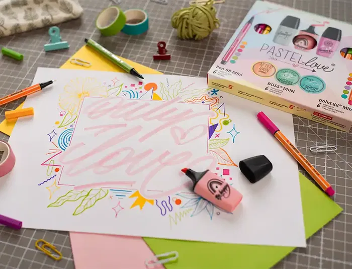 Stabilo Pastellove Collection Set Estuche 6 Rotuladores Pen 68 Mini, 6 Point 88 Mini y 6 Boss Mini Surtidos 18 Unidades