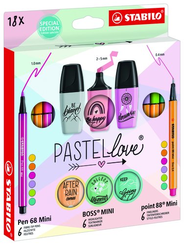 Stabilo Set Escritura Mini World Pastellove Surtido de 18 Unidades
