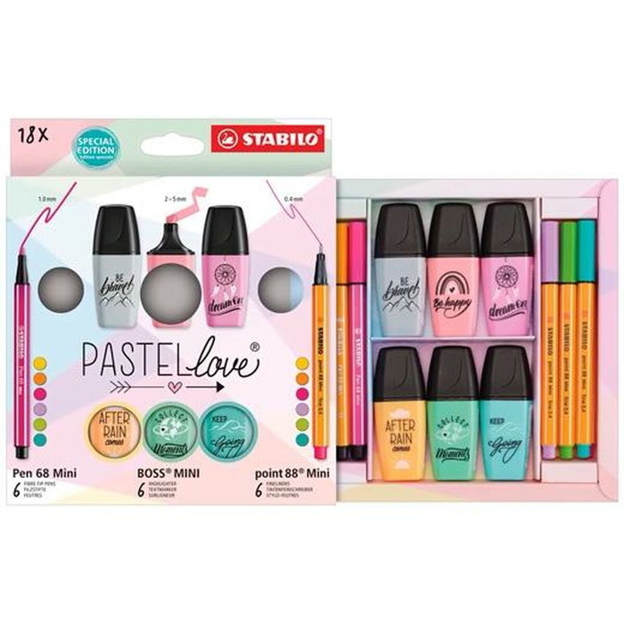 Stabilo Set Escritura Mini World Pastellove Surtido de 18 Unidades
