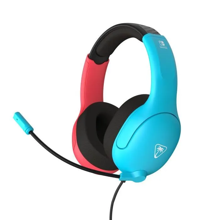Turtle Beach TBS-8002-25 Auriculares con Cable para Juegos Airlite Fit con Licencia Oficial para Nintendo Switch - Azul Neón y Rojo