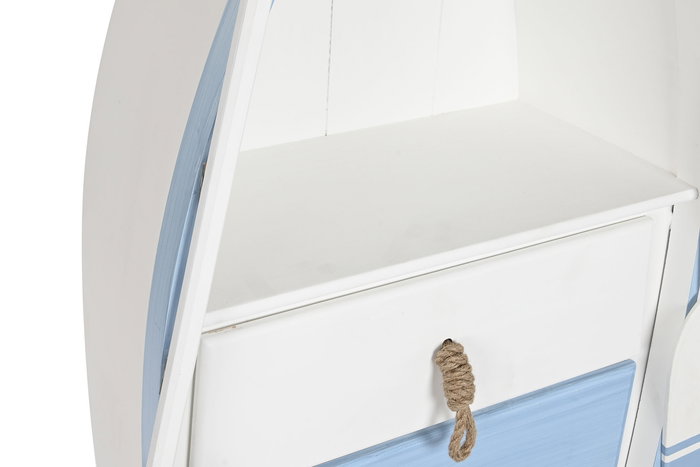 Estantería DKD Home Decor 76 x 29 x 133 cm Abeto Cuerda Blanco Azul cielo Azul marino Madera MDF