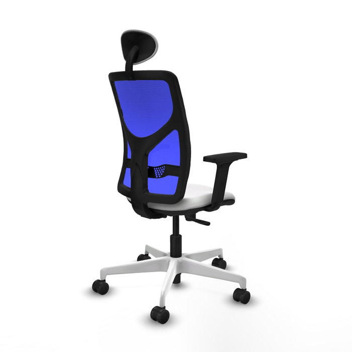 PIQUERAS Y CRESPO Silla de oficina Motilla con mecanismo Sincro, Tela Blanca y Malla Azul PIQUERAS Y CRESPO Silla de oficina Motilla con mecanismo Sincro, Tela Blanca y Malla Azul