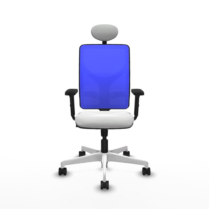 PIQUERAS Y CRESPO Silla de oficina Motilla con mecanismo Sincro, Tela Blanca y Malla Azul PIQUERAS Y CRESPO Silla de oficina Motilla con mecanismo Sincro, Tela Blanca y Malla Azul