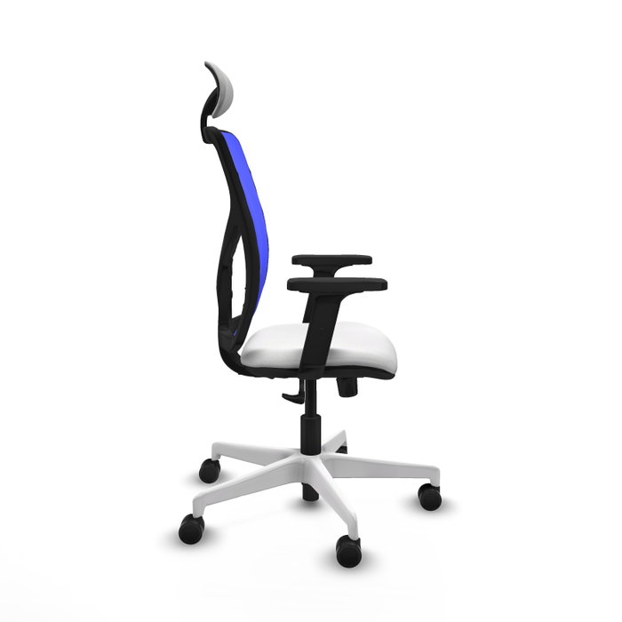 PIQUERAS Y CRESPO Silla de oficina Motilla con mecanismo Sincro, Tela Blanca y Malla Azul PIQUERAS Y CRESPO Silla de oficina Motilla con mecanismo Sincro, Tela Blanca y Malla Azul