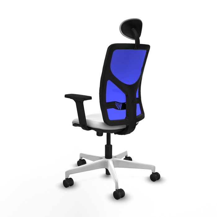 PIQUERAS Y CRESPO Silla de oficina Motilla con mecanismo Sincro, Tela Blanca y Malla Azul PIQUERAS Y CRESPO Silla de oficina Motilla con mecanismo Sincro, Tela Blanca y Malla Azul