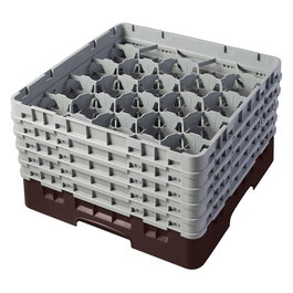 CAMBRO Cesta de lavado 20 comp. 5 alturas Castaño