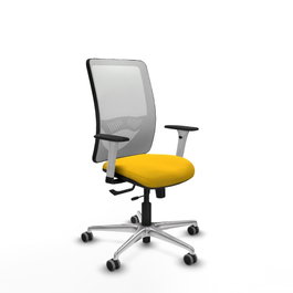 PIQUERAS Y CRESPO Silla de oficina Zulema con mecanismo Sincro/Traslack, Amarillo y Blanco