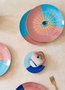 Hermia DNR0081 Platos de Postre de Porcelana 20x20x2 cm (6 Piezas)