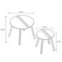 Home Deco Factory Juego de 2 Mesas Nido Bicolor Industriel Redondas Madera 60cm y 40cm