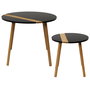 Home Deco Factory Juego de 2 Mesas Nido Bicolor Industriel Redondas Madera 60cm y 40cm