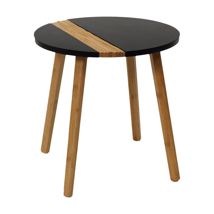 Home Deco Factory Juego de 2 Mesas Nido Bicolor Industriel Redondas Madera 60cm y 40cm