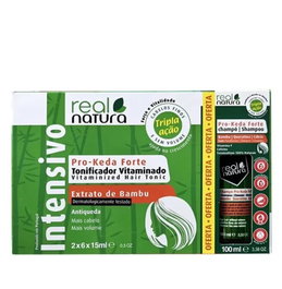 Real Natura Kit Tonificante Vitamínico Pro-Keda Forte (2 Ampollas + Champú 100 ml)