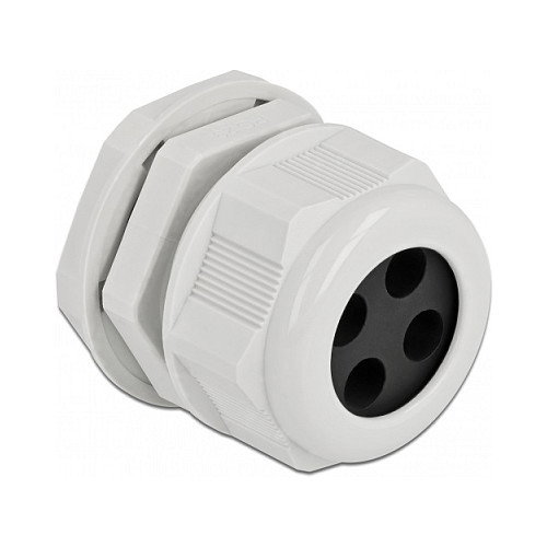 DeLOCK Prensaestopas PG29 para cuatro cables redondos, Gris, 2 unidades DeLOCK Prensaestopas PG29 para cuatro cables redondos, Gris, 2 unidades