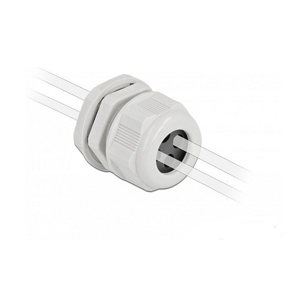DeLOCK Prensaestopas PG29 para cuatro cables redondos, Gris, 2 unidades DeLOCK Prensaestopas PG29 para cuatro cables redondos, Gris, 2 unidades