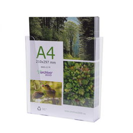 Expositor Mural Archivo 2000 Premium Antimicrobiano Sanitized A4 Vertical Cristal