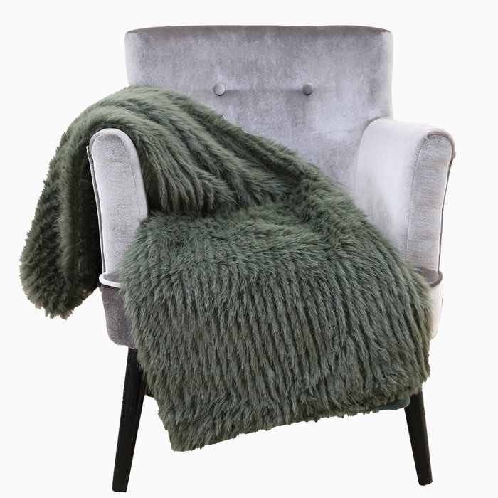 DKD Home Decor Manta Sofa Alaska 2c24 Verde 170 x 130 cm (2 Unidades) Poliester
