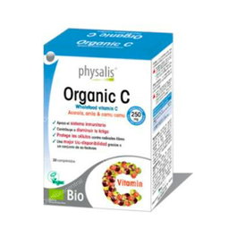 PHYSALIS Organic C Bio 30Comprimidos - Vitamina C para el Sistema Inmunitario y Energía, Ayuda contra la Fatiga y Mejora Absorción de Hierro, 1000mg