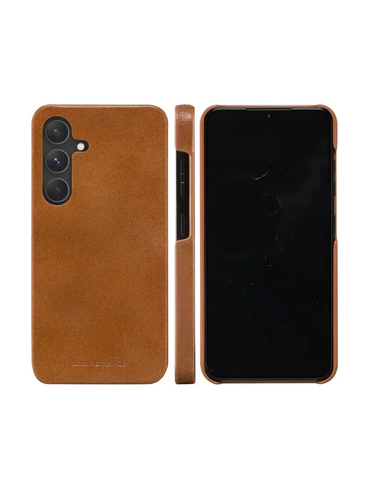 Dbramante1928 Lynge Funda para Samsung Galaxy S24 - Funda Cartera de Cuero Bronceado con 3 Bolsillos para Tarjetas y Resistente a Rayones, 15.8 cm (6.2")
